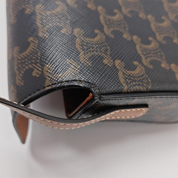 TRIOMPHE Small Coated Canvas Brown