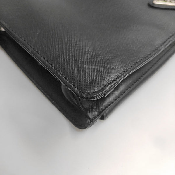 Saffiano Calfskin Clutch Black