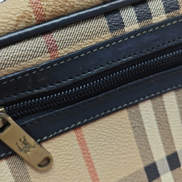 Coated Canvas Shoulder Bag Brown