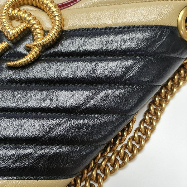 GG Marmont Medium Quilted Calfskin Multicolor