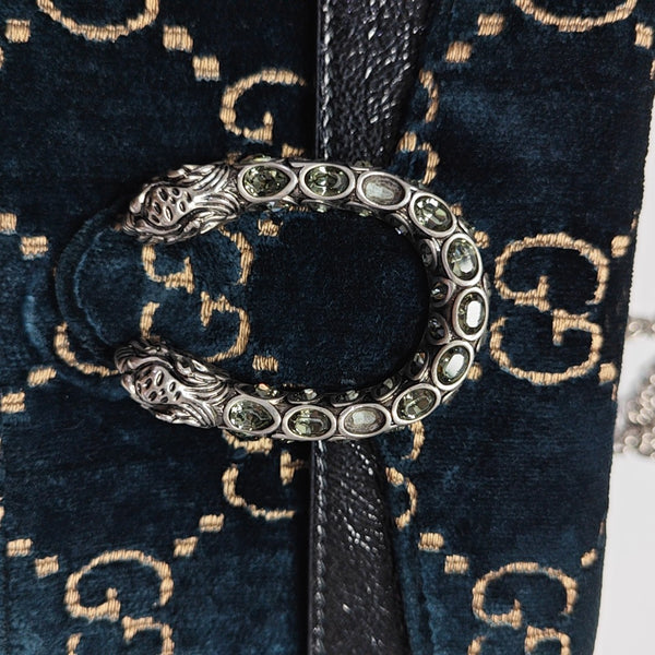 Dionysus Super Mini Monogram Velvet Blue