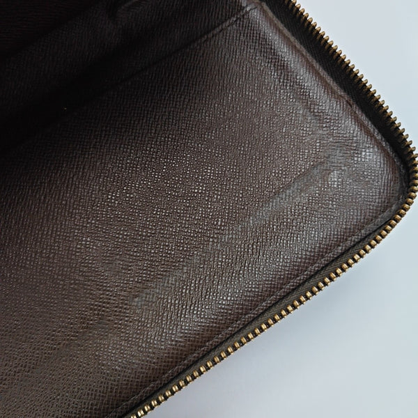 ZIPPY Damier Ebene Coated Canvas Brown Wallet