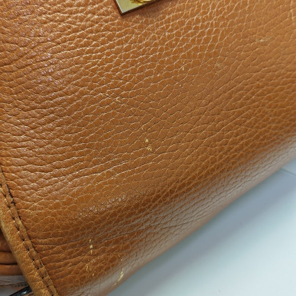 Calfskin Shoulder Bag Brown