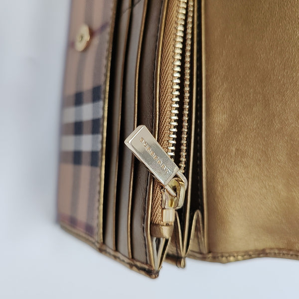 Coated Canvas Wallet Beige