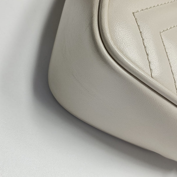 GG Marmont Mini Quilted Calfskin White