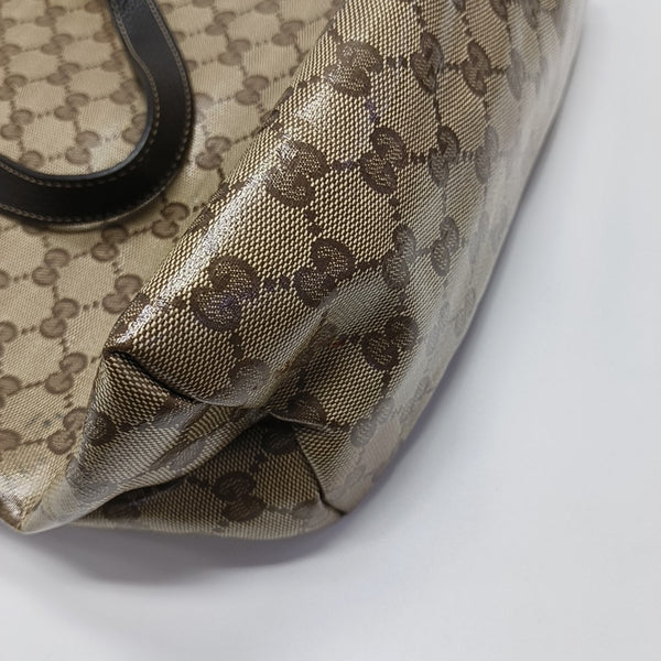 Monogram Coated Canvas Tote Bag Brown