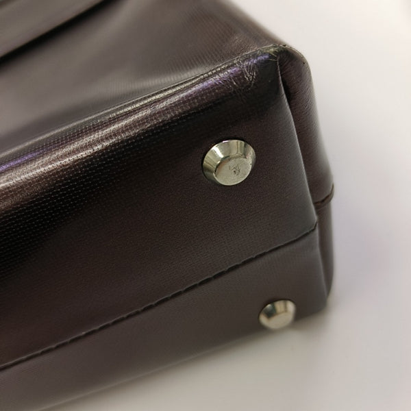 Calfskin Top Handle Bag Brown