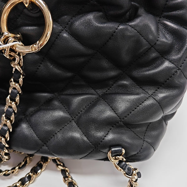 Quilted Lambskin Backpack Black
