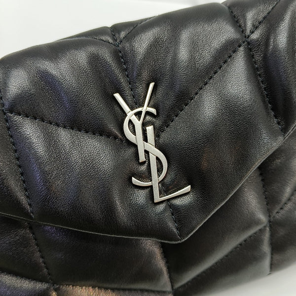 PUFFER Mini Chevron Lambskin Black