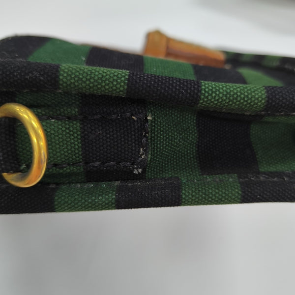 Quilted Canvas Shoulder Bag Green