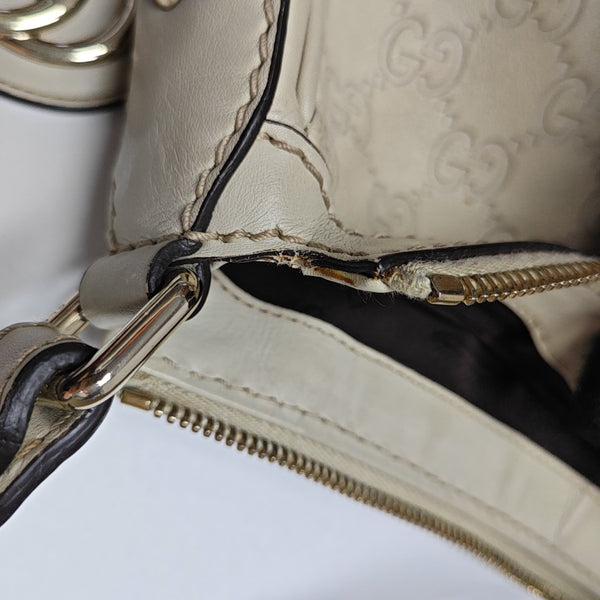 Sukey Monogram Calfskin Beige