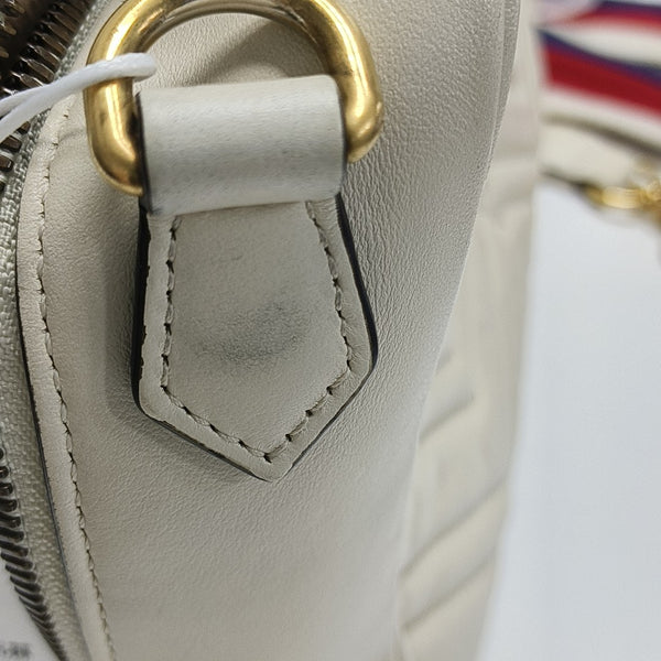 GG Marmont Medium Quilted Calfskin White