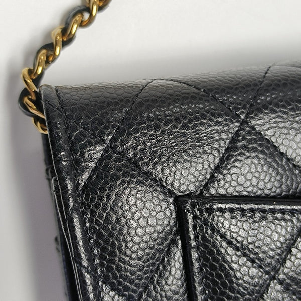 WOC Quilted Grained Calfskin Black