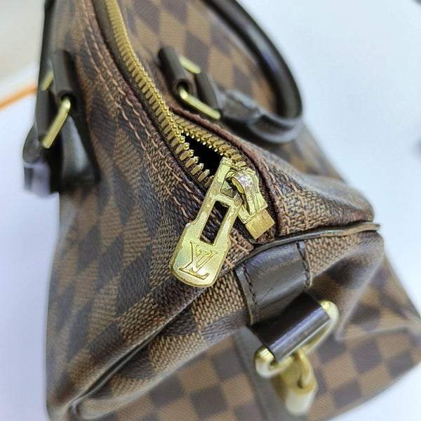 SPEEDY 30 Damier Ebene Coated Canvas Brown