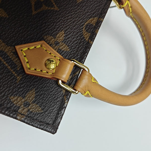 SAC PLAT Mini Monogram Coated Canvas Brown