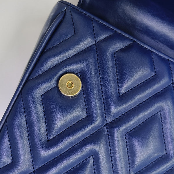 Quilted Calfskin Shoulder Bag Blue
