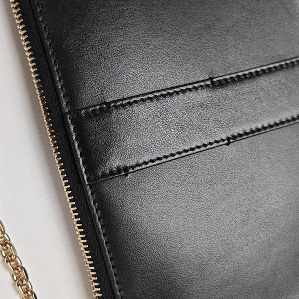 Calfskin Top Handle Bag Black
