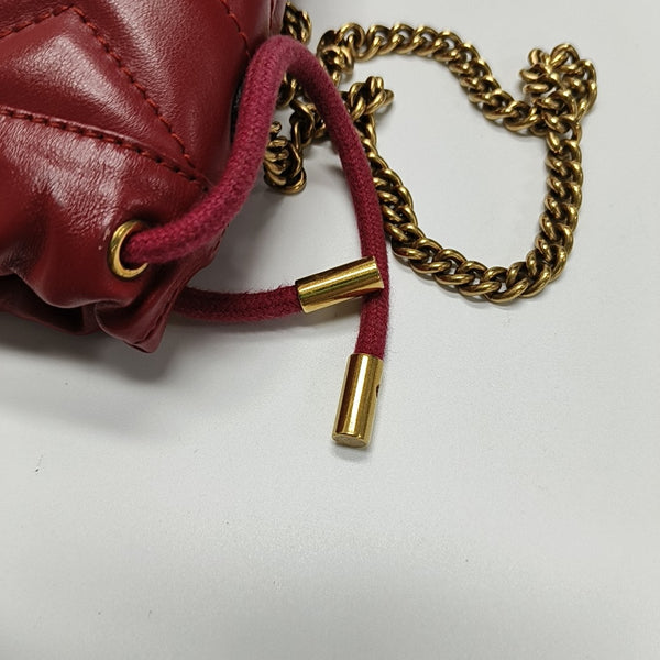 Authenticated pre-owned GG Marmont Mini Quilted Calfskin Red - Bucket Bag at Looply