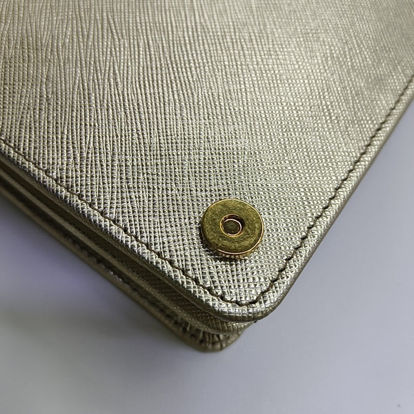 Saffiano Calfskin Shoulder Bag Gold