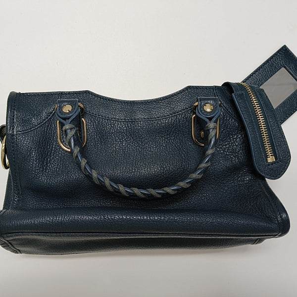 Classic Metallic Edge City Mini Lambskin Blue
