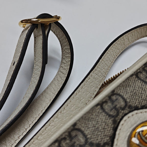 Ophidia Mini Monogram Coated Canvas Beige