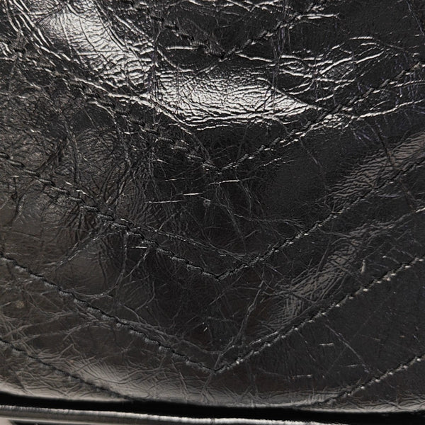 NIKI Large Chevron Calfskin Black