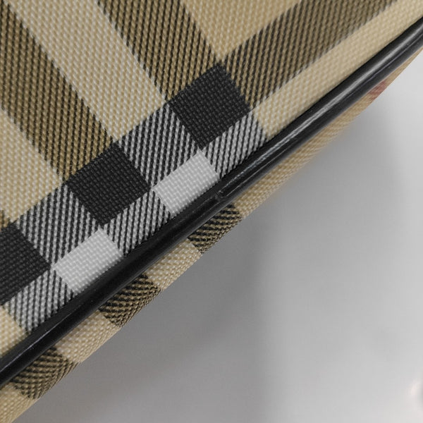 Coated Canvas Top Handle Bag Beige