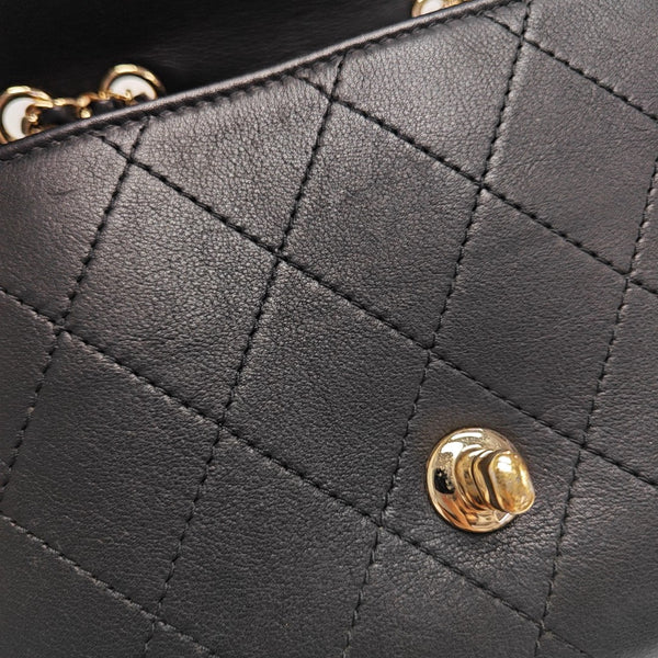 Quilted Calfskin Shoulder Bag Black