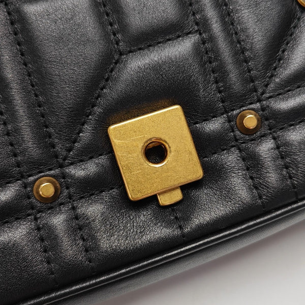 GG Marmont Medium Quilted Calfskin Black