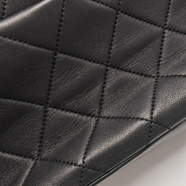 Quilted Lambskin Shoulder Bag Black
