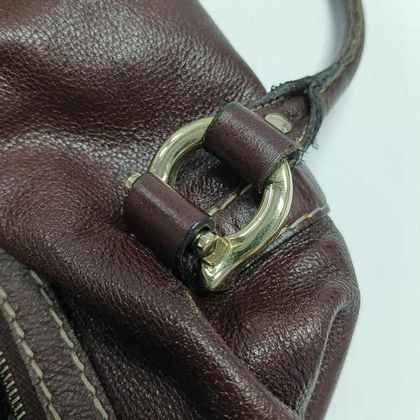 Calfskin Top Handle Bag Brown