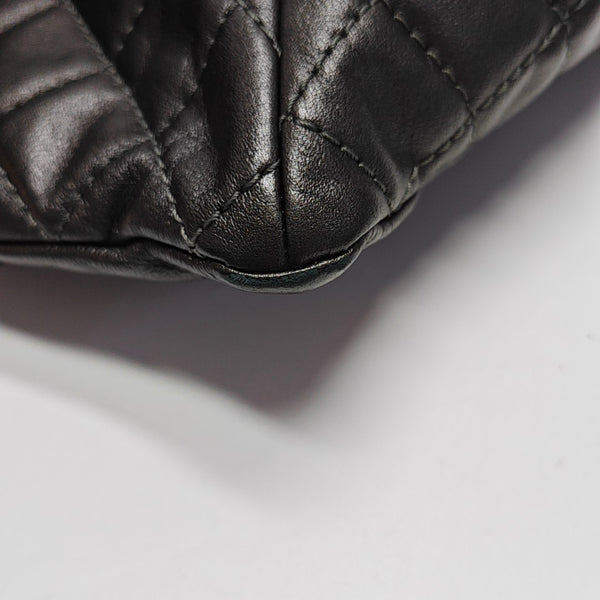 Quilted Calfskin Backpack Gray