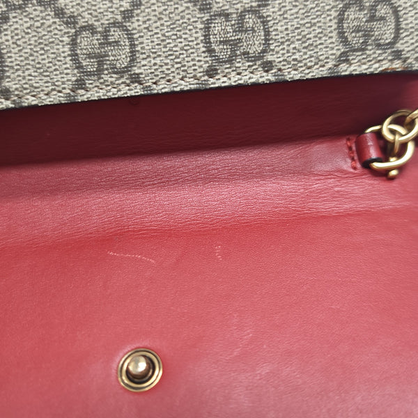 GG Supreme Mini Monogram Coated Canvas Beige