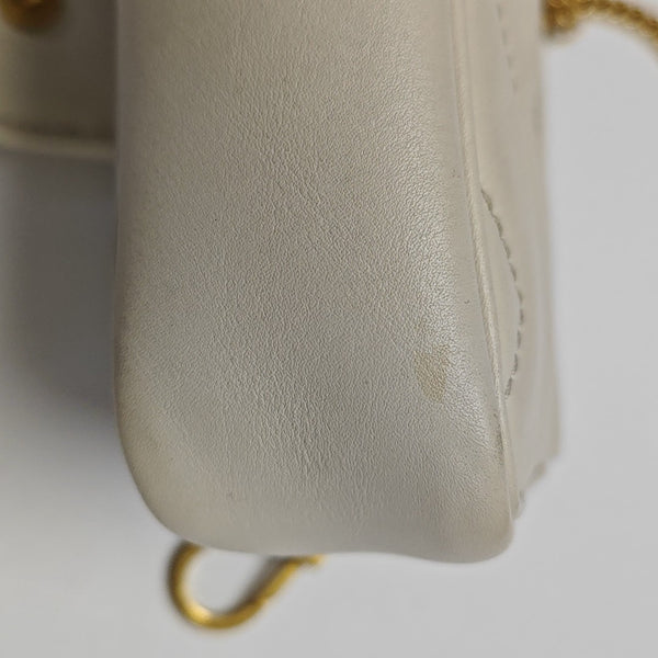 GG Marmont Mini Quilted Calfskin White