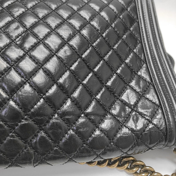 BOY CHANEL Maxi Quilted Calfskin Black