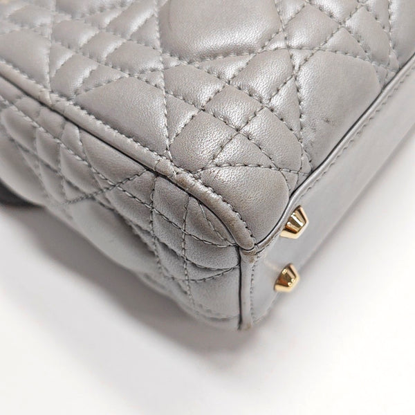 Lady Dior Mini Cannage Lambskin Gray