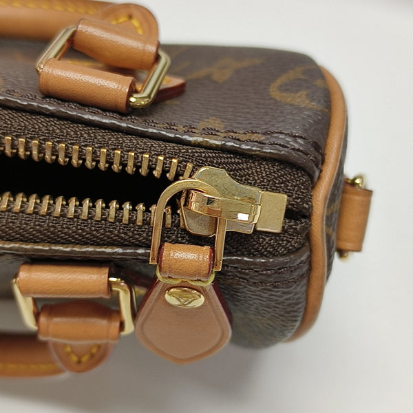 SPEEDY Nano Monogram Coated Canvas Brown