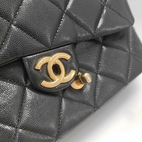 CLASSIC FLAP Mini Quilted Grained Calfskin Black