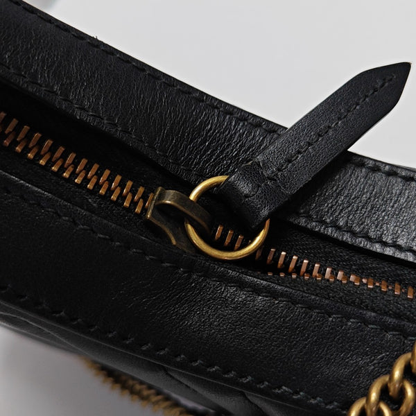 GG Marmont Mini Quilted Calfskin Black