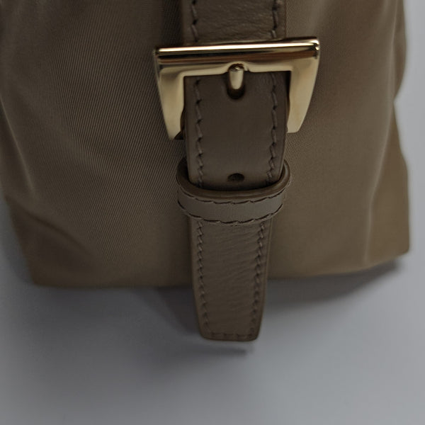 Nylon Top Handle Bag Brown