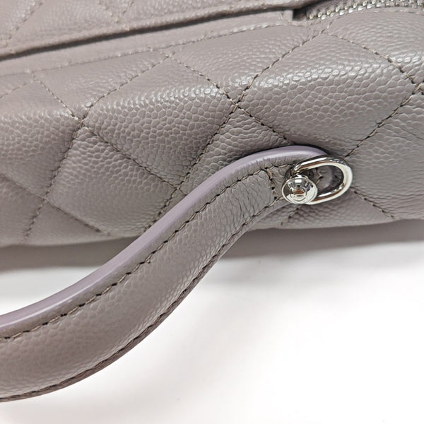 VANITY CASE Quilted Grained Calfskin Gray