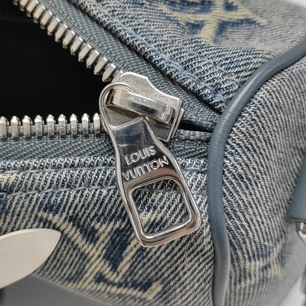 KEEPALL 25 Monogram Fabric Blue