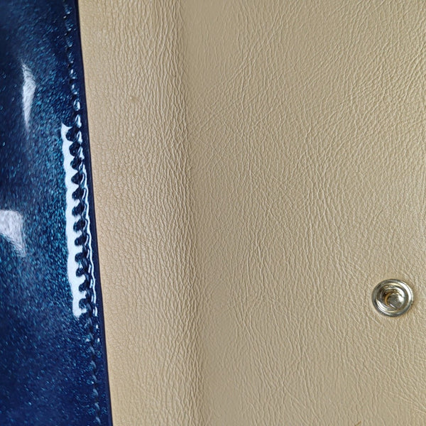 Patent Leather Top Handle Bag Blue