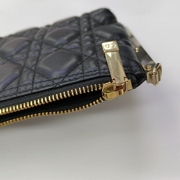 Cannage Lambskin Shoulder Bag Black