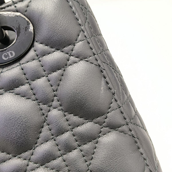 Lady Dior Small Cannage Calfskin Black