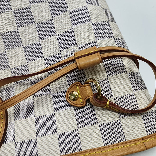 NEVERFULL MM Damier Azur Coated Canvas White