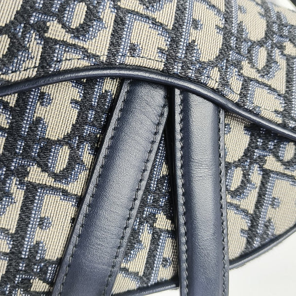 Saddle Mini Oblique Canvas Blue