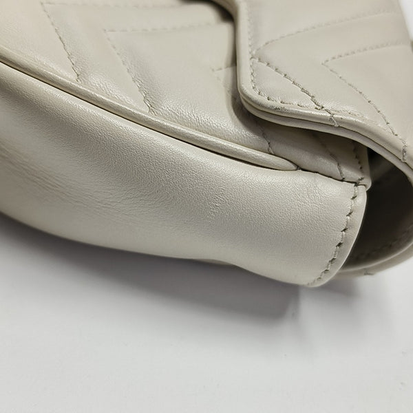 GG Marmont Mini Quilted Calfskin White