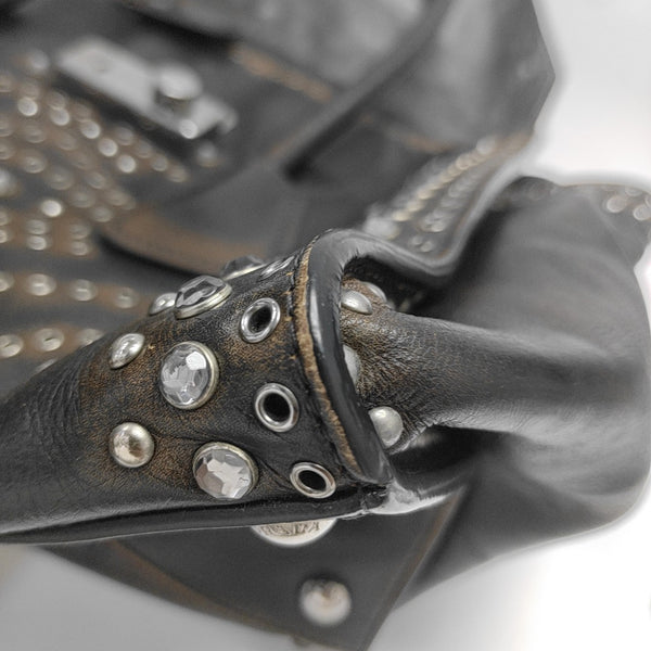 Calfskin Top Handle Bag Brown