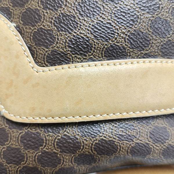 Coated Canvas Shoulder Bag Brown